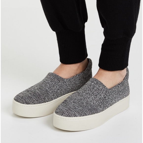 VINCE Walsh Grey Stretch Knit Slip On Sneakers - Picture 2 of 2